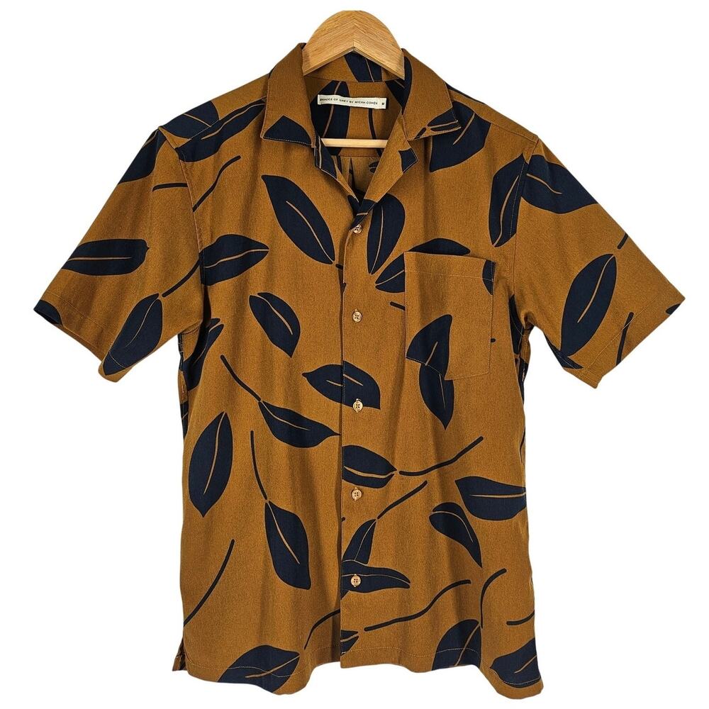 SHADES OF GREY BY MICAH COHEN MEN'S BUTTON UP SHORT SLEEVE SHIRT SIZE MEDIUM